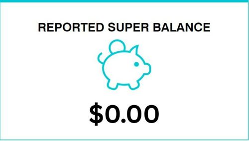 Superannuation balance showing zero
