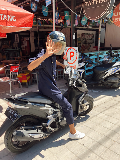 Man on a scooter in Bali