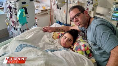 Nicky and Simon Tadros in hospital.