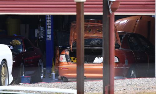 A shed in the back garden of the property in Buccan. Picture: AAP