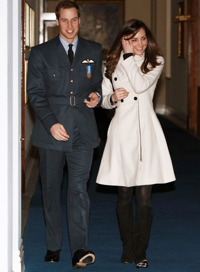 Prince William and his girlfriend Kate Middleton at his RAF graduation ceremony in 2008