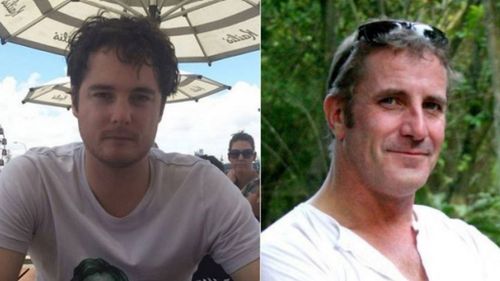 Australian men Jack Couranz and Mark Gabbedy were in the group kidnapped in Nigeria. (Facebook/LinkedIn)