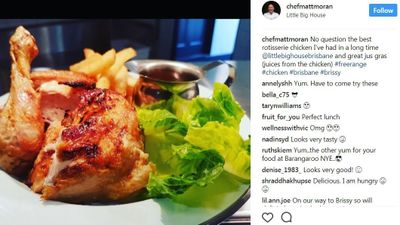 Matt Moran's <a href="http://www.instagram.com/p/BdeILJlAI1O/?hl=en&amp;taken-by=chefmattmoran" target="_parent">rotisserie chicken</a>