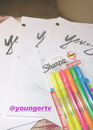 Sutton Foster shares image of scripts for Younger Season 7 on instagram