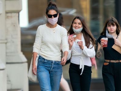 Katie Holmes and Suri Cruise are seen on September 08, 2020 in New York City