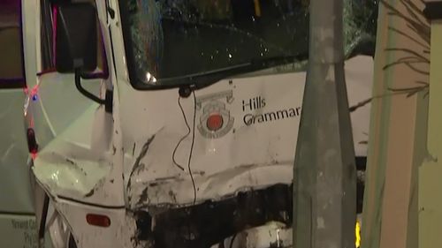 The bus was stolen early this morning and crashed into seven parked cars in Castle Hill.