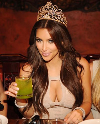 Kim Kardashian bid adieu to her days as a single gal with a big bash at Lao Las Vegas - complete with penis straws, dancers in underwear and a little person stripper!