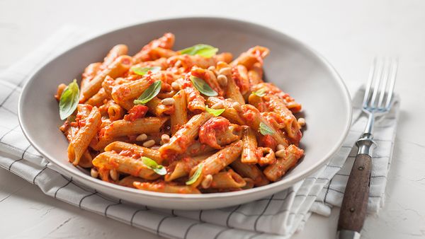 Creamy vegan capsicum pulse penne recipe by San Remo