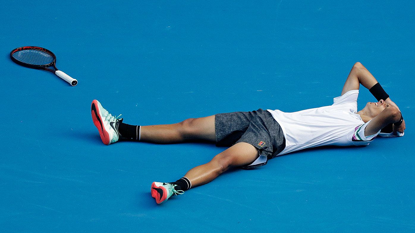 Italy's Lorenzo Musetti celebrates