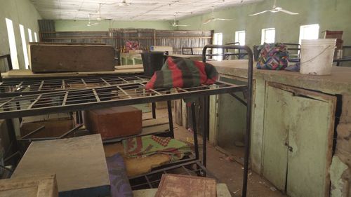 luggage belonging to the kidnapped girls remain in the dormitory in the Government Girls Science and Technical College Dapchi, Nigeria. (AAP)