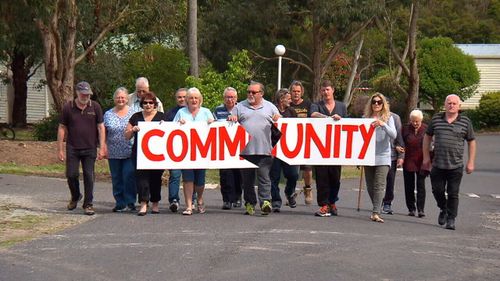 Caravan park residents have protested their eviction.