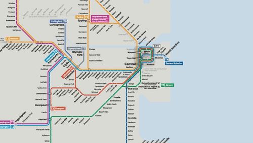 Sydney train line map.