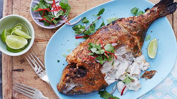 Anjum Anand's tandoori-style barbecue sea bream