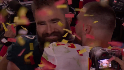 Kelce brothers embrace