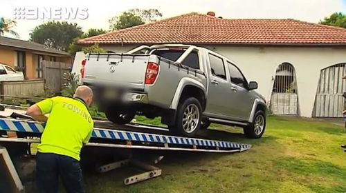 The car was found parked in the front yard. (9NEWS)