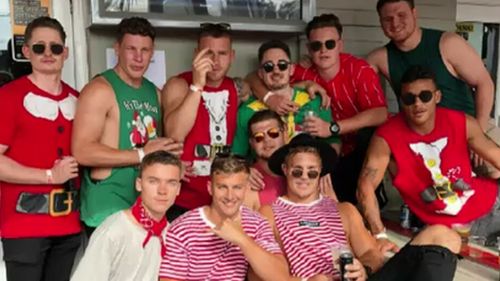 The alleged sexual assault took place after a pre-Christmas pub crawl in Wollongong on Saturday. There is no suggestion anyone else depicted had any involvement in the alleged incident.