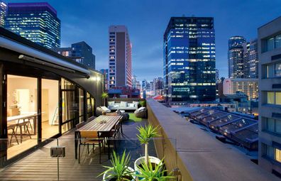 Ovolo Laneways outdoor terrace with city views