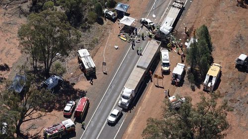 The multi-vehicle crash occurred around lunchtime yesterday. (9NEWS)