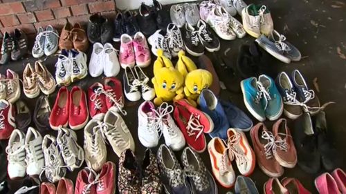 Most of the shoes stolen were sneakers or canvas shoes, but there were a few pairs of slippers included. (9NEWS)