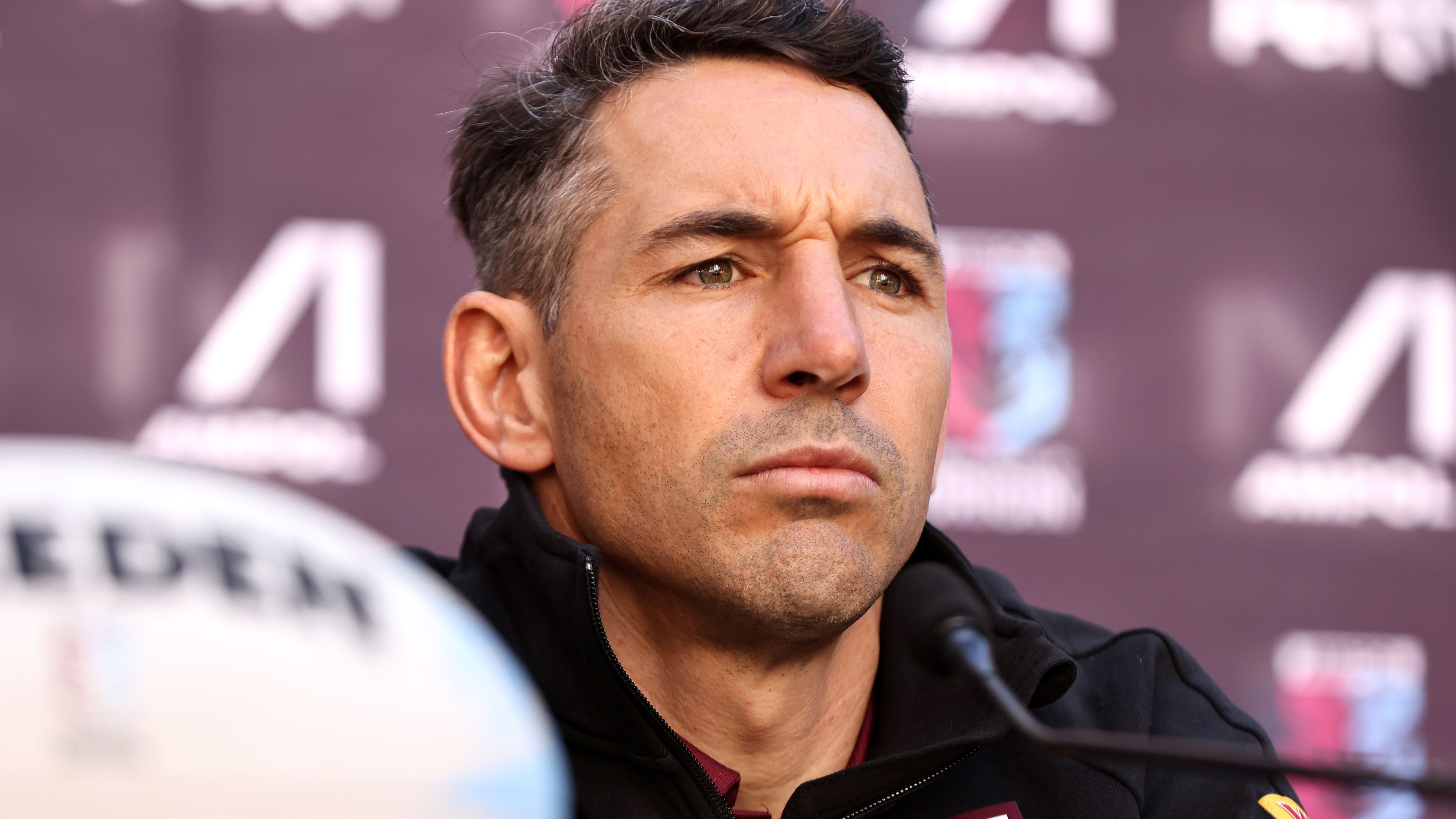 PERTH, AUSTRALIA - JUNE 25: Billy Slater, coach of the Maroons addresses the media during a State of Origin media opportunity at Forrest Place  on June 25, 2022 in Perth, Australia. (Photo by Paul Kane/Getty Images)