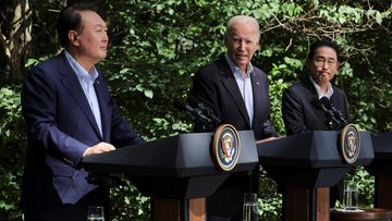 President Biden looks to &#x27;next era of cooperation,&#x27; following trilateral Camp David Summit with Japan and South Korea.