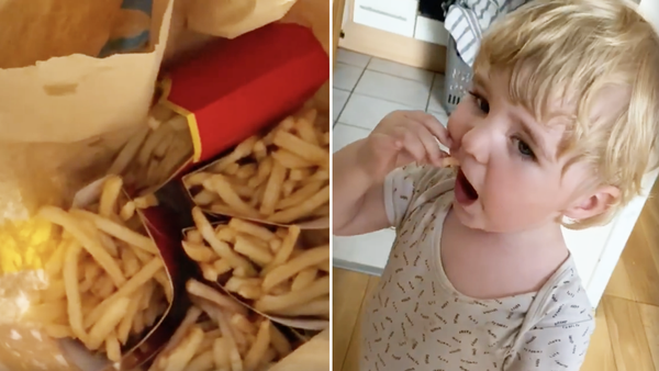 McDonald&#x27;s fries / small child eating fries