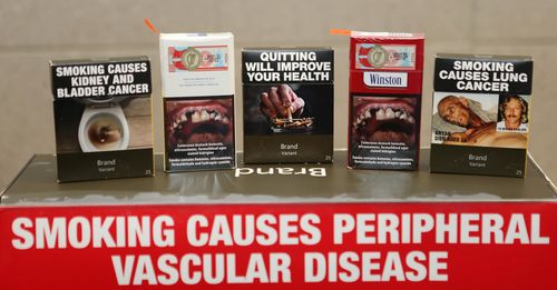 The current warnings on cigarette packets in Australia have been in place since 2012. Picture: AAP