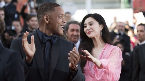 Fan Bingbing with Will Smith at the 70th Anniversary of the Cannes film festival, southern France.