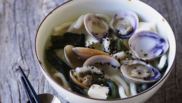 Miso clams with udon
