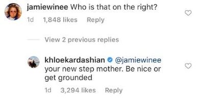 Khloé Kardashian, comment, troll, Instagram, photo