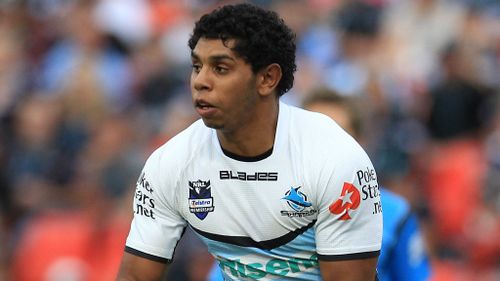 Cronulla Sharks player Albert Kelly. (Photo by Ian Hitchcock/Getty Images)