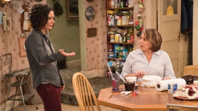 Sara Gilbert and Roseanne Barr