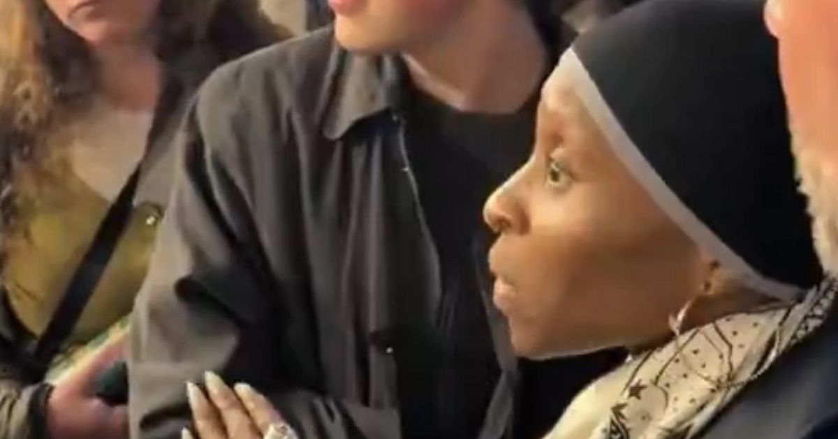 Wicked star Cynthia Erivo calms agitated fan at Dracula stage door in London
