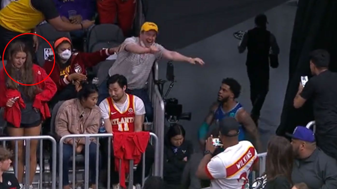 Fans in firing line as NBA star loses it in wild moment after ejection in Hornets' loss to Hawks