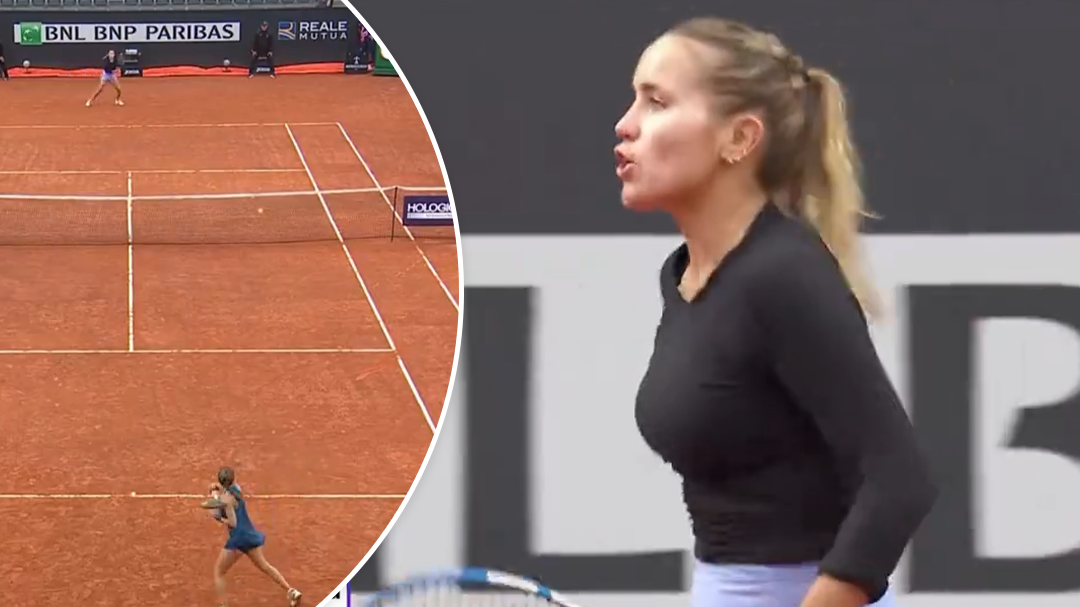 Sofia Kenin unleashes at umpire over wet weather conditions at the Italian Open