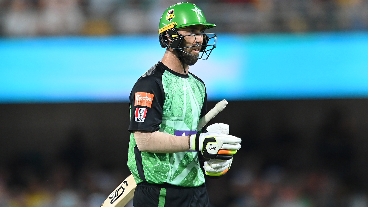 Glenn Maxwell leaves the field after getting caught out in the BBL season-opener.