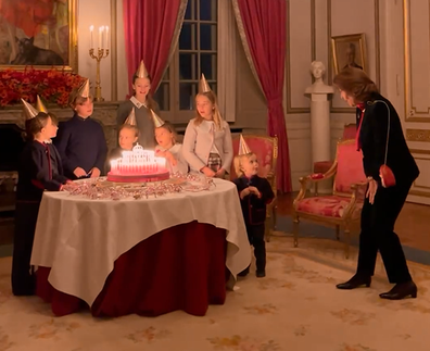 Queen Silvia's grandkids surprised her with a birthday celebration.