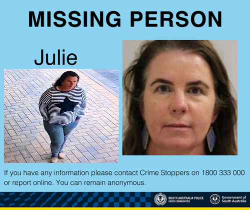 Police search for missing Queensland woman Julie in South Australia