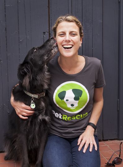 PetRescue's Vickie Davy and dog Toby