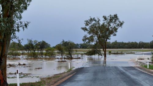 A road in Tambo in central Queensland has been washed out.