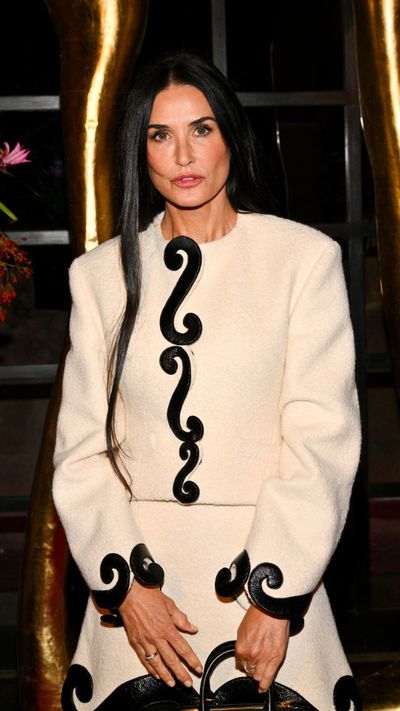 Demi Moore at the Schiaparelli and Neiman Marcus Cocktail Event at the John Sowden House on October 12, 2023 in Los Angeles, California. (Photo by Michael Buckner/WWD via Getty Images)