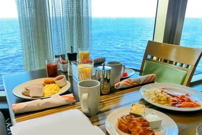 Willemstad, Curacao, Netherlands - December 5, 2019: Dining Room Buffet aboard Holland America cruise ship Eurodam