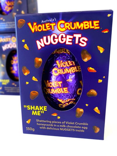 Menz's Violet Crumble releases new 'Shake Me' egg for Easter.