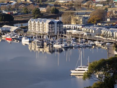 Reflections at Home Point, Tamar River, Launceston, Tasmania, Australia.