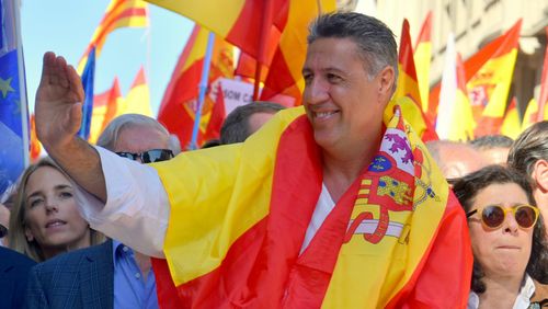 he President of the PP in Catalonia Xavier Garcia Albiol attends a demonstration called by Societat Civil Catalana (Catalan Civil Society) to support the unity of Spain. (AAP)