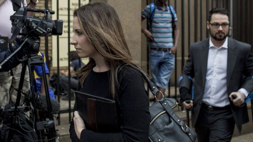 Aimee and Carl Pistorius arriving at court. (Getty Images)