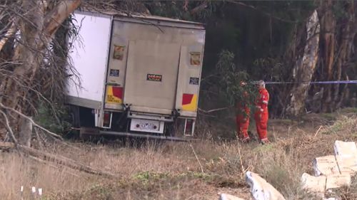Man dies in truck crash northwest of Melbourne