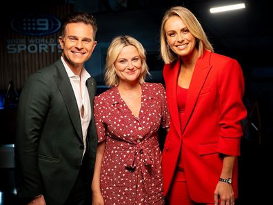Sylvia Jeffreys and David Campbell with Amy Poehler