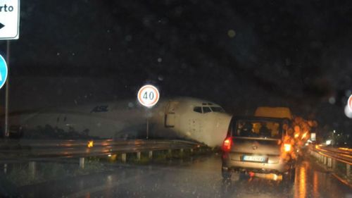 Plane overshoots runway and crashes on to Italian road