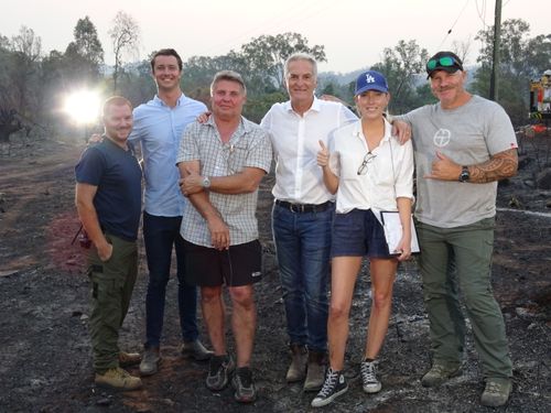 A small group of Queensland's 9News team who were on the ground during the November fires. 